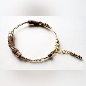 Elegant Gold and Brown Bracelet